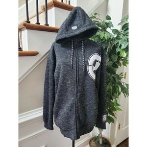 Ecko Unltd Men's Gray Cotton & Polyester Long Sleeve Full Zip Front Hoodies L